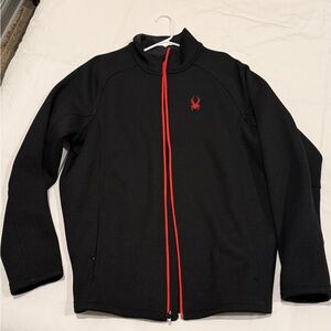 Spyder Men's Black Performance Jacket with Red Zipper